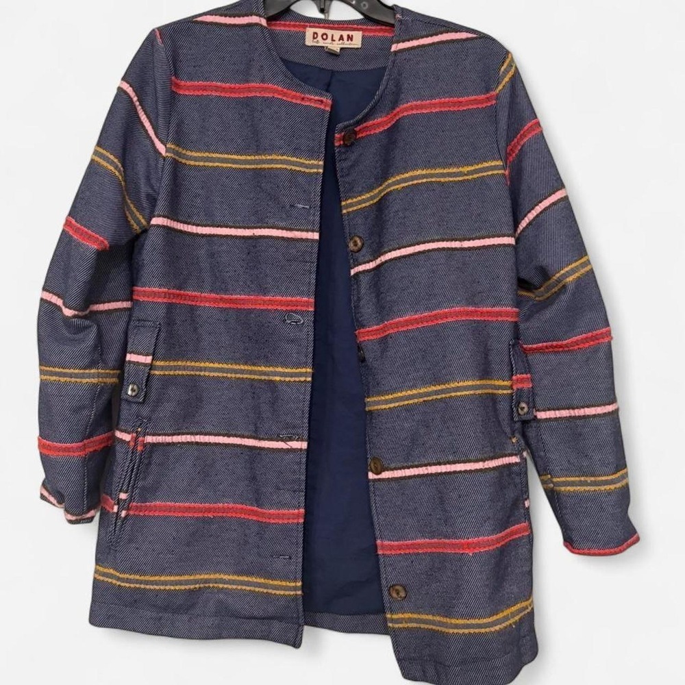 Anthropologie Dolan Piccadilly Striped Coat Small Boho Striped Anthro Jacket
